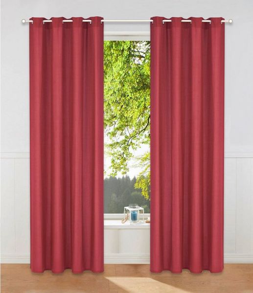 OTTO home Vorhang Raja (2 St), Ösen, blickdicht, Polyester, Blickdichtes Material, Einfache Montage, Pflegeleicht, Ösen, 2 er Pack
