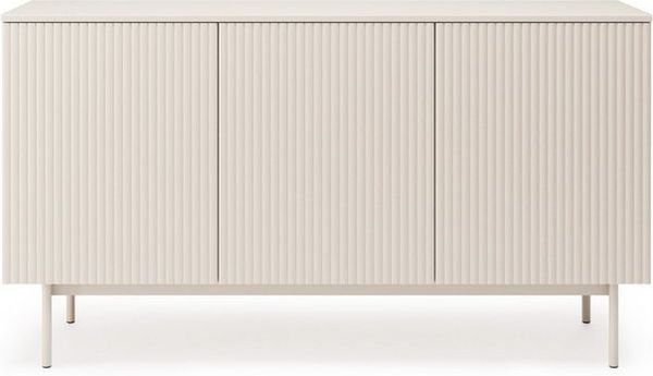 Beautysofa Kommode Soft, Rillenfronten mit Push-to-Open (mit 3 Türen mit Einlegeböden, In der trendigen Farbe Kaschmir), Breite: 150 cm Bild 2