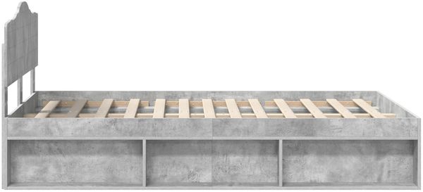 vidaXL Bettrahmen Beton Grau 135 x 190 cm Massives Kiefernholz 3412910 Bild 8