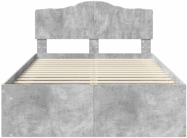 vidaXL Bettrahmen Beton Grau 135 x 190 cm Massives Kiefernholz 3412910 Bild 7