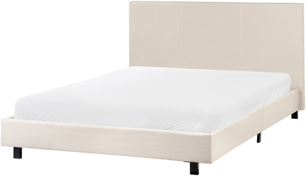 Bett mit Lattenrost Stoff ALBI 140 x 200 cm Beige