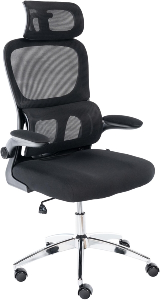 CLP Ergonomischer Bürostuhl Overton mit Kopfstütze und Lendenwirbelstütze,schwarz