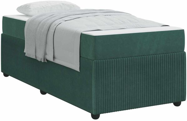 vidaXL Bettrahmen mit Matratze Dunkelgrün 100 x 200 cm Stoff 3398363 Bild 2