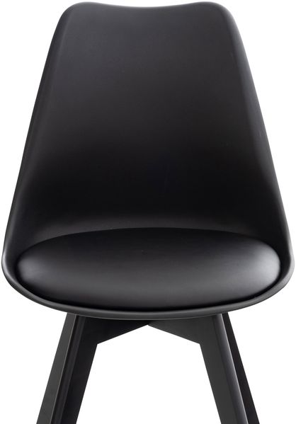 CLP 4er Set Esszimmerstuhl Linares Mit Buchenholzgestell,schwarz/schwarz Kunststoff Bild 7