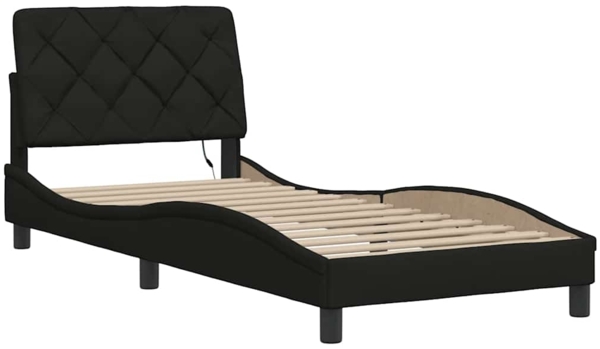 vidaXL Bettgestell mit LED ohne Matratze Schwarz 90x200 cm Stoff 3310645 Bild 8