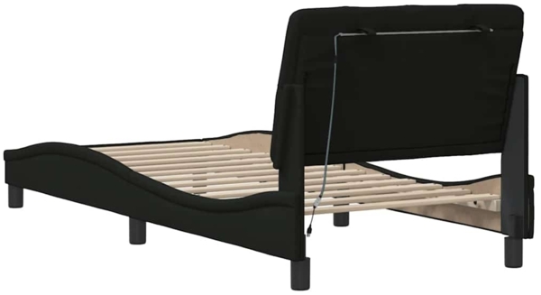 vidaXL Bettgestell mit LED ohne Matratze Schwarz 90x200 cm Stoff 3310645 Bild 9