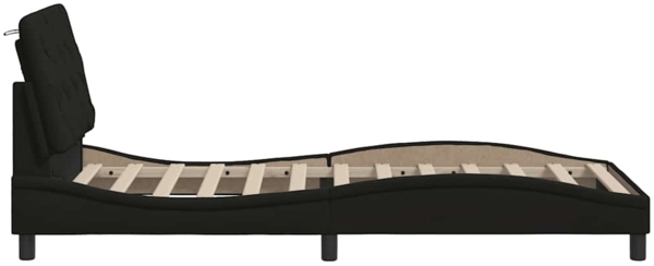 vidaXL Bettgestell mit LED ohne Matratze Schwarz 90x200 cm Stoff 3310645 Bild 7