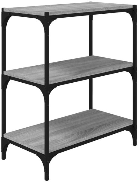 Bücherregal | Standregal Grau Sonoma 60x33x70,5 cm Holzwerkstoff und Stahl