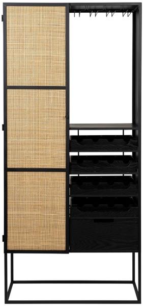 Weinschrank Weinregal GUUJI HIGH mit Rattantüre