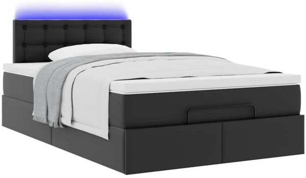 vidaXL Ottoman-Bett mit Matratzen & LEDs Schwarz 120x190cm Kunstleder 3312142 Bild 5