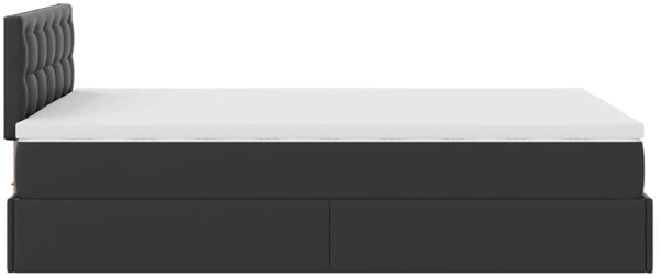 vidaXL Ottoman-Bett mit Matratzen & LEDs Schwarz 120x190cm Kunstleder 3312142 Bild 8