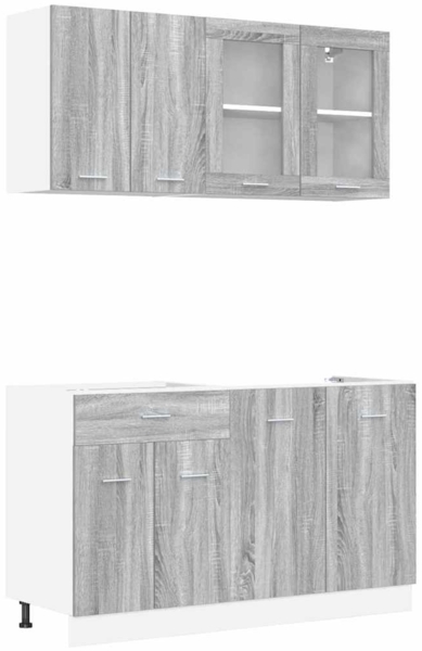 vidaXL Küchenschrank-Set Lyon 4 pcs Grau Sonoma 140 x 46 x 81.5 cm 3388346