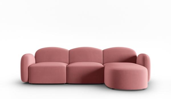 Micadoni Ecksofa Blair 4-Sitzer Rechts Samtstoff Lachs