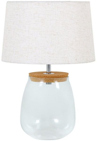 riess-ambiente Tischleuchte CLASSICO 60cm weiß / transparent · Tischlampe mit befüllbarem Glas-Fuß, Ein-/Ausschalter, ohne Leuchtmittel, Wohnzimmer · mit Leinenschirm · Dekoration · Landhausstil · Design
