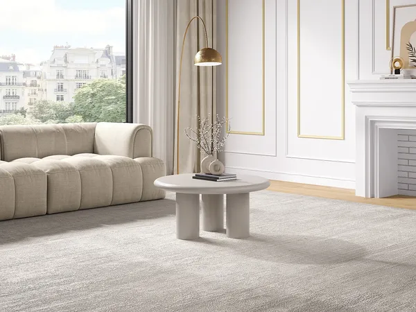 Vente-unique - MARELNA Couchtisch Holz, Platte Beige - B 80 cm x H 37,5 cm x L 80 cm