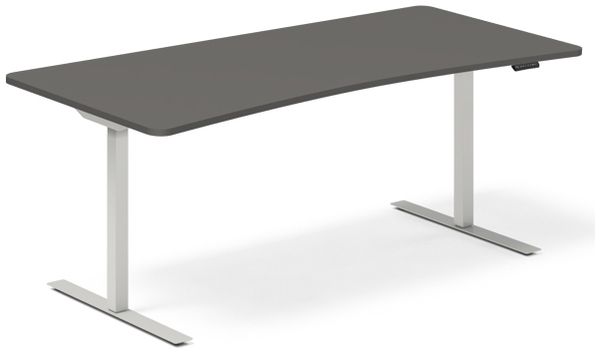 Höhenverstellbarer Tisch DNA anthrazit 1800x800 mm Bügel 2-Bein/Alugå