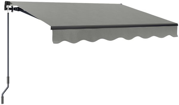 STEELSØN 'Kestria' Gelenkarmmarkise 250x200 cm, grau, wetterfest und blickdicht, Markise mit Aluminium-Kassette und Wandhalterung, Balkonmarkise mit Handkurbel Bild 2