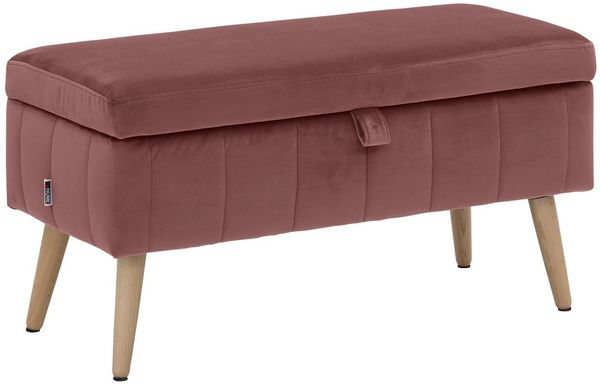 OTTO home Truhenbank AMIRA Sitzbank mit Stauraum, Maße B/T/H: 81/36/43 cm, mit Staufach, in 3 Bezugsqualitäten mit feiner Steppung