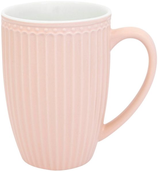 Greengate Becher Alice Becher mit Henkel groß pale pink 0,5l, Steingut