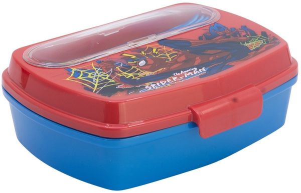Spiderman Sandwichbox mit Besteck Kinder Brotdose Lunchbox