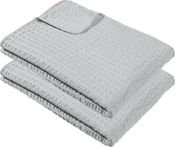 Wohndecke Sommerdecke "Detroit" 2er-Pack, REDBEST, Microfaser-Seersucker Uni