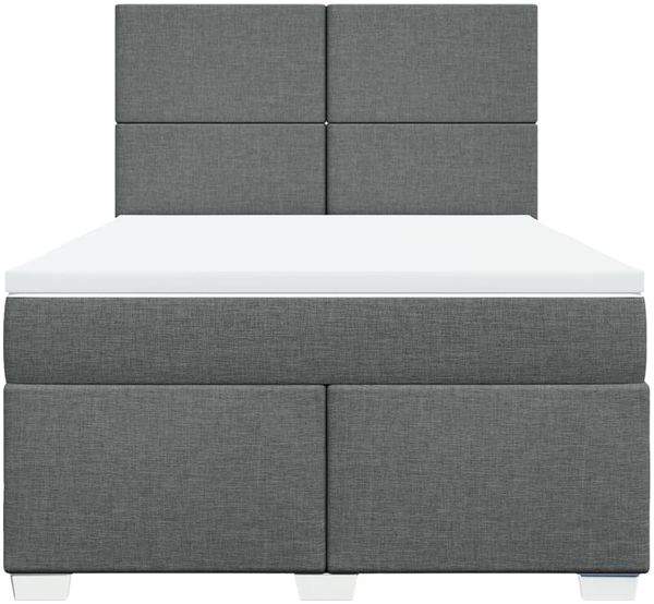vidaXL Boxspringbett mit Matratze Dunkelgrau 140x190 cm Stoff 3292777 Bild 9