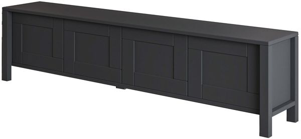 Stilvoller TV-Ständer in Anthrazit, 160 x 45 x 35 cm | 100% melaminbeschichtete Spanplatte, 18 mm stark | Wandmontage