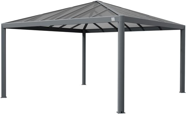 PRIMEYARD Gartenpavillon 4x4 m Alu-Rahmen und Polycarbonat-Dach