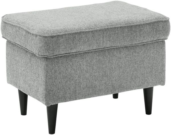Fußhocker >OSKAR< in grey, Stoffbezug, weich, 100% Polyester - 63x43x42 (BxHxT)