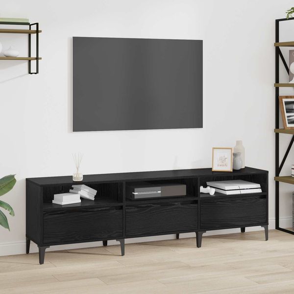 vidaXL TV-Schränk mit Schubladen Schwarz Eichen-Optik 150 x 30 x 45 cm 879485