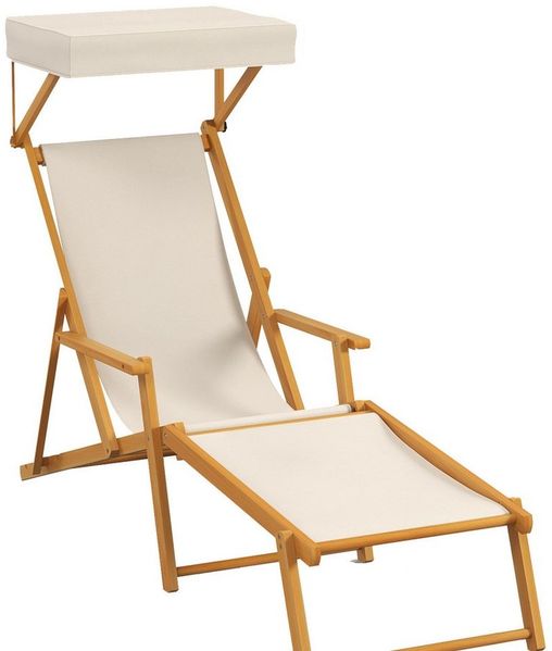 COSTWAY Gartenliege, 1 St, Sonnenliege mit Dach, aus Holz, verstellbar