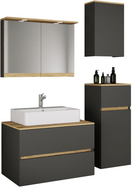 VCM Badmöbel Waschtisch Cosila 921997 Anthrazit H. 150 x B. 120 x T. 47 cm