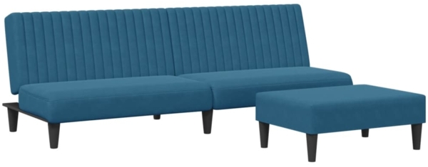 vidaXL 2-tlg. Sofagarnitur Blau Samt 3216273