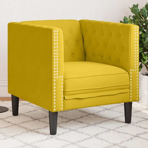 vidaXL Chesterfield-Sessel Gelb Samt 372679