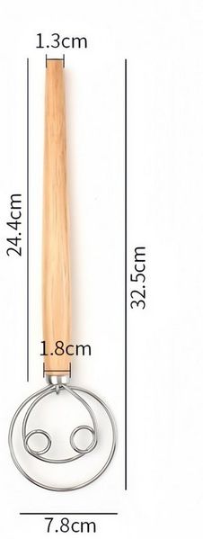 FOUORTUNATE-BEE Schneebesen Doppelring-Edelstahl-Schneebesen für Teig, Backen und Pizza, Back- und Teigschläger mit doppelten Ringen – ideal für Brot