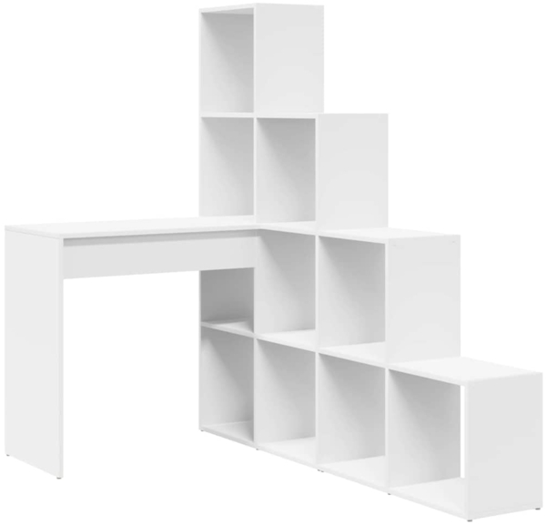 vidaXL Eck-Schreibtisch Weiß 101,5 x 149,5 x 149,5 cm Holzwerkstoff 3337241