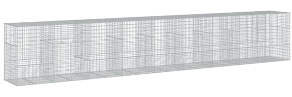 vidaXL Gabione mit Deckel 900x100x150 cm Verzinktes Eisen 3295221