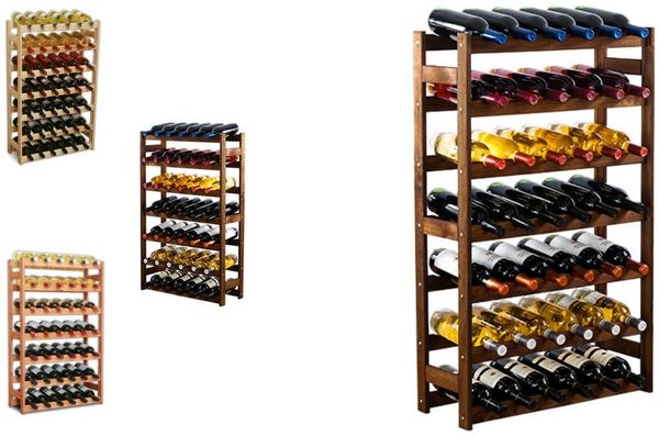 Modo24 Weinregal Flaschenregal Holzregal Flaschenständer Varianten 12 bis 91 Flaschen, RW1 Getränkeregal, 3 Farben, FSC Holz Nachhaltig