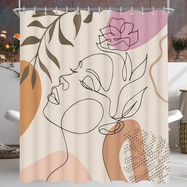 Duschvorhang 180x200cm Frauenmuster Antischimmel beschwertes Saum Polyester