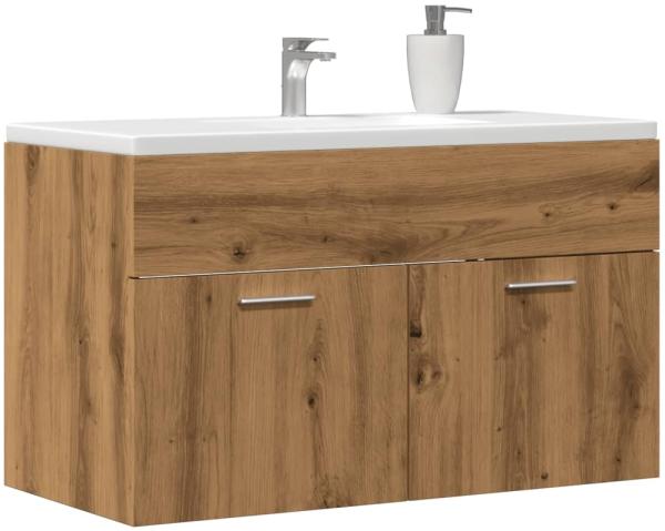 vidaXL Waschbeckenunterschrank Artisan-Eiche 80x38,5x46 Holzwerkstoff 856212