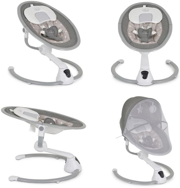 Cangaroo Swing Cloud Babywippe Musik Timer Mobile Schwingfunktion Fernbedienung beige Sterne Bild 2