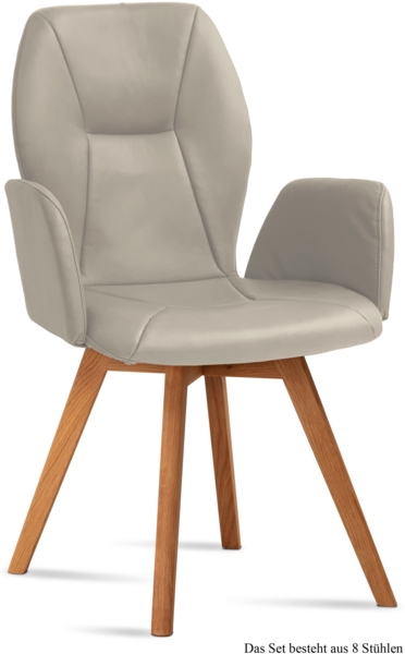 Armlehnstuhl (8er-Set) Donka 58x92x60 Eiche geölt/Natur