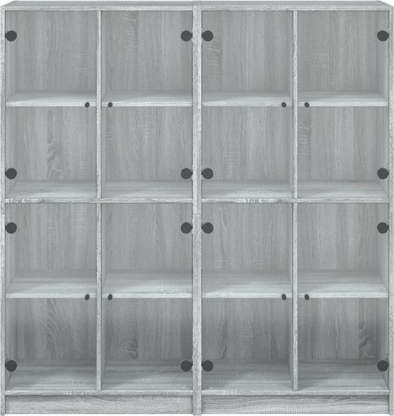 vidaXL Bücherschrank mit Türen Grau Sonoma 136x37x142 cm Holzwerkstoff 3206522 Bild 7