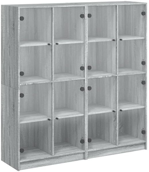 vidaXL Bücherschrank mit Türen Grau Sonoma 136x37x142 cm Holzwerkstoff 3206522 Bild 2