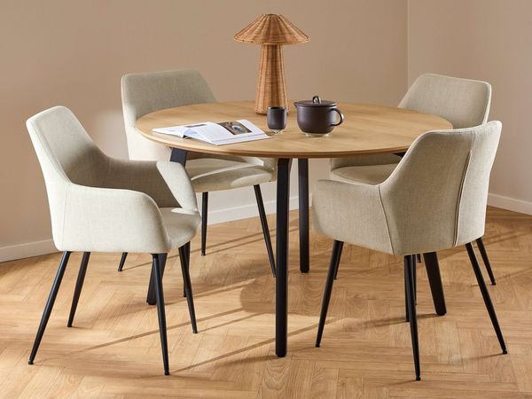 ACTONA GROUP Esszimmer-Set Essgruppe, Speisetisch mit Wohnzimmerstühlen, (Set, 5-St, 1x Tisch + 4x Stühle), 1x Tisch + 4x Stühle
