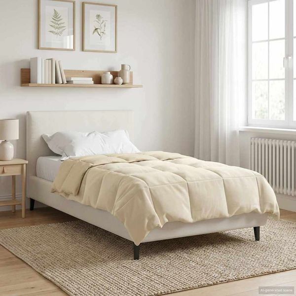 vidaXL Sommerdecke Gepolstert Creme 155 x 220 cm Mikrofaser 42025984