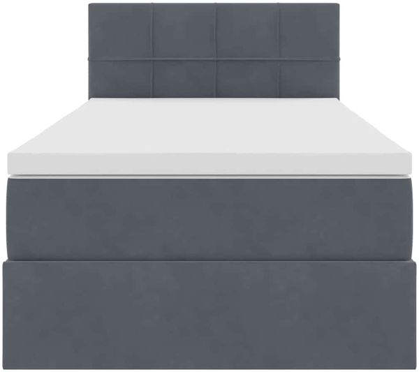vidaXL LED-Speicherbett mit Matratze Dunkelgrau 90 x 190 cm Samt 3371362 Bild 8