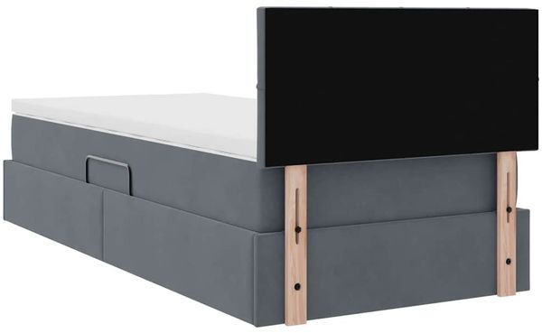 vidaXL LED-Speicherbett mit Matratze Dunkelgrau 90 x 190 cm Samt 3371362 Bild 12
