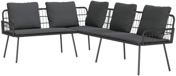 vidaXL Sofa mit Kissen Anthrazit 173 x 231 x 90cm Stahl 4108263
