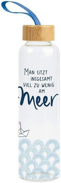 Grafik Werkstatt Trinkflasche Grafik-Werkstatt Trinkflasche aus Glas mit lustigem Spruch, Borosilikatglas